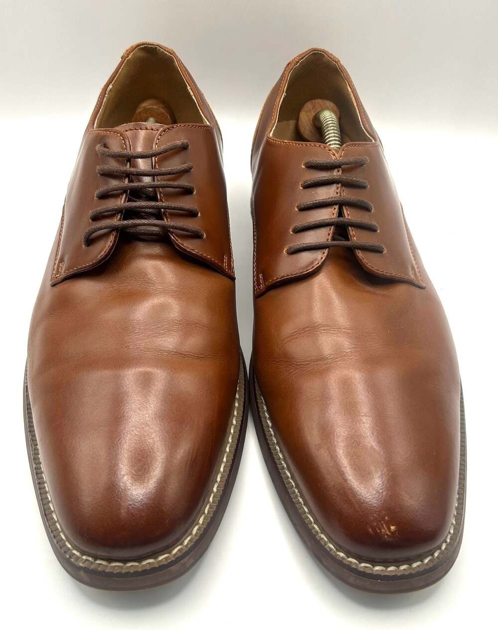 Joseph Abboud Brown Leather Plain Toe Oxford Dress Shoes Men's Size 10D 414705